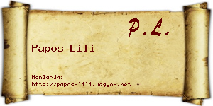Papos Lili névjegykártya